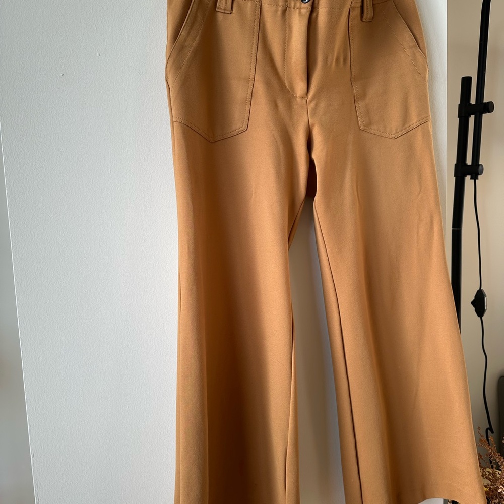Anthropologie Wide Leg Pants in Mustard - Picture 3 of 5